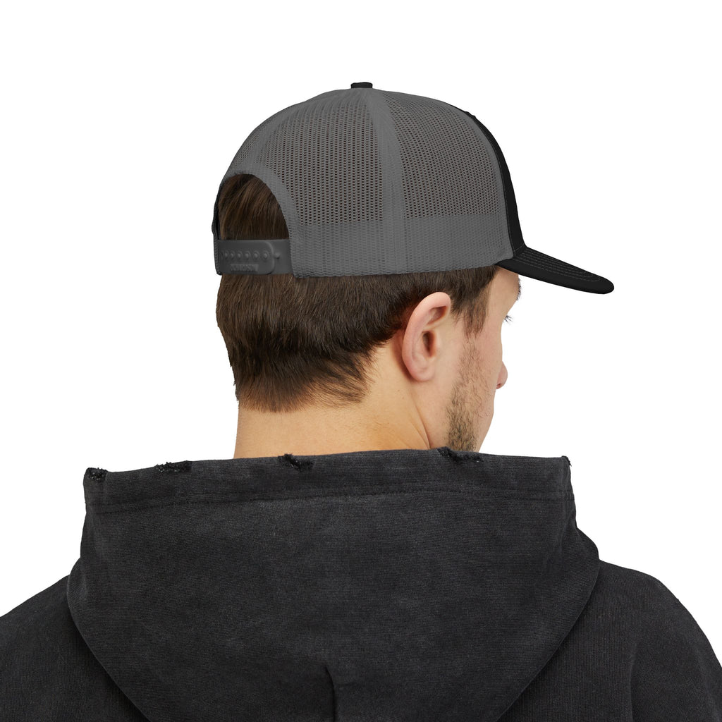 Embroidered Feathered Sun Snapback Trucker Cap