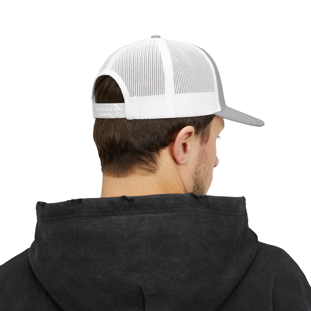 Embroidered Feathered Sun Snapback Trucker Cap