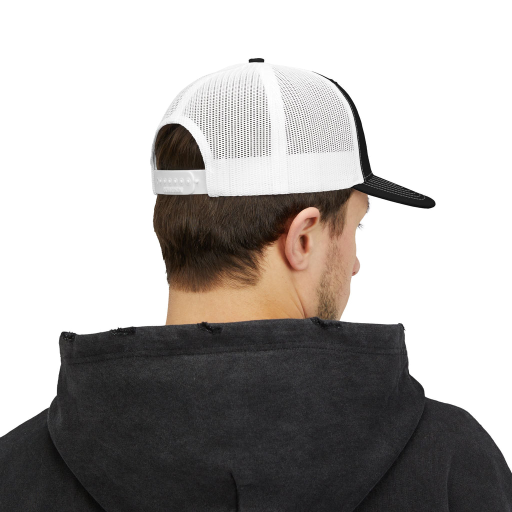 Embroidered Feathered Sun Snapback Trucker Cap
