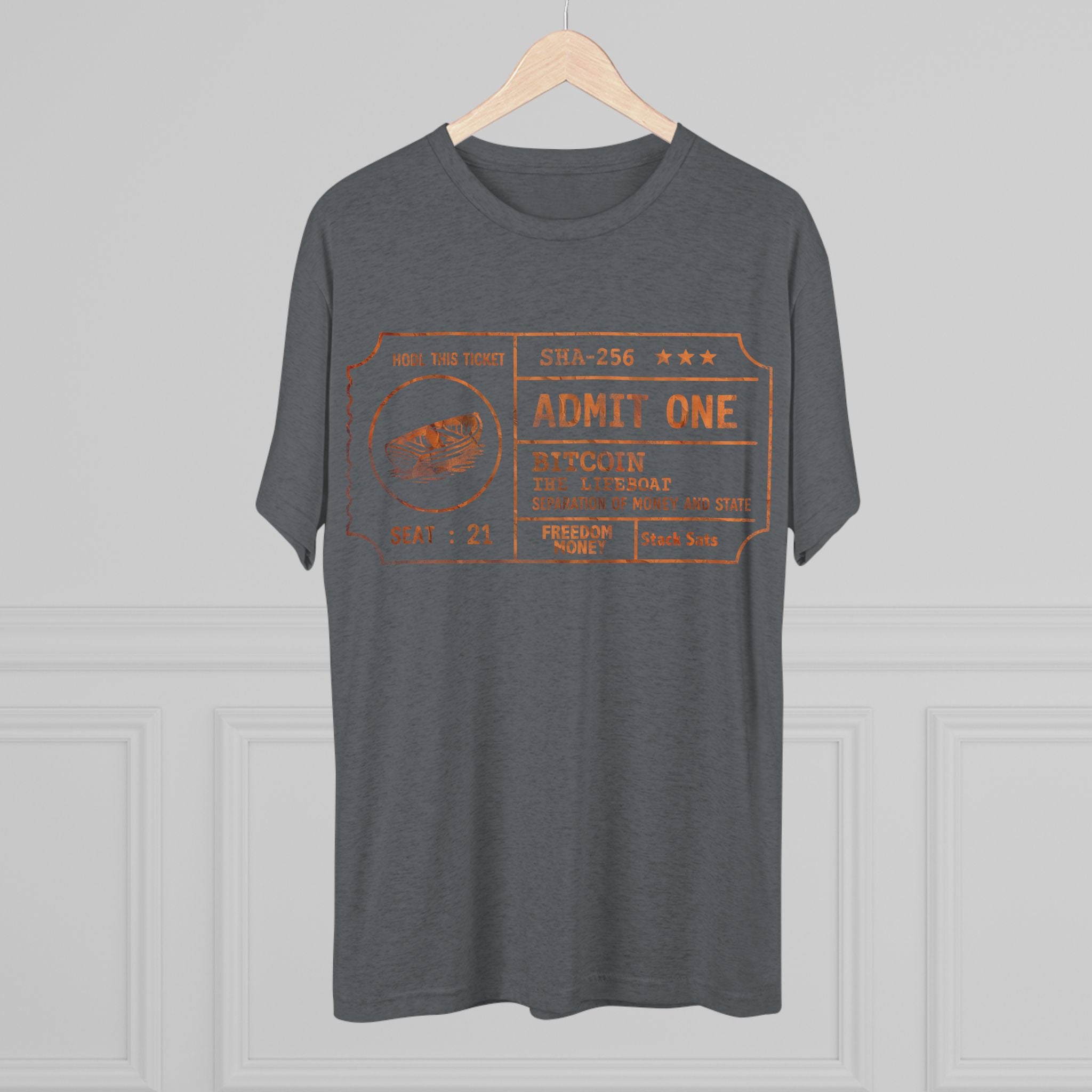 Bitcoin Admission Tee: Ultra Soft, Athletic fit, Modern Length