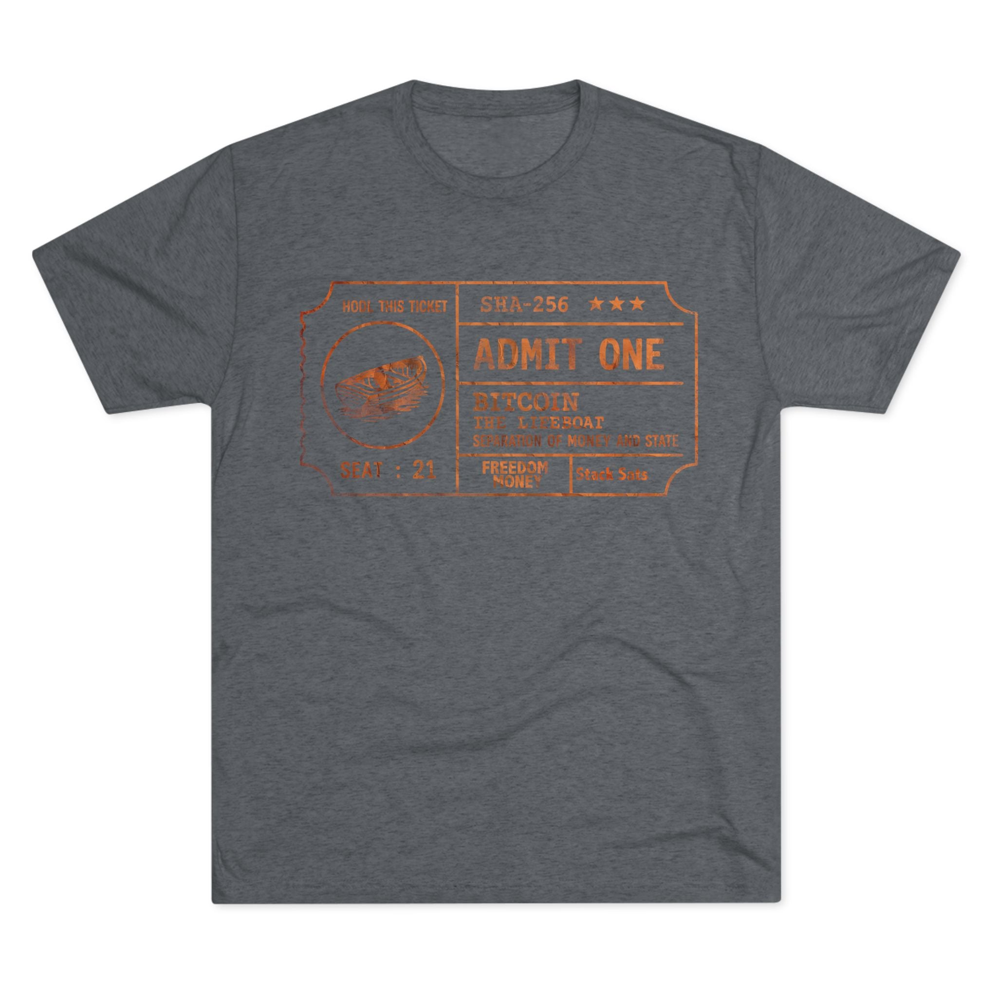 Bitcoin Admission Tee: Ultra Soft, Athletic fit, Modern Length