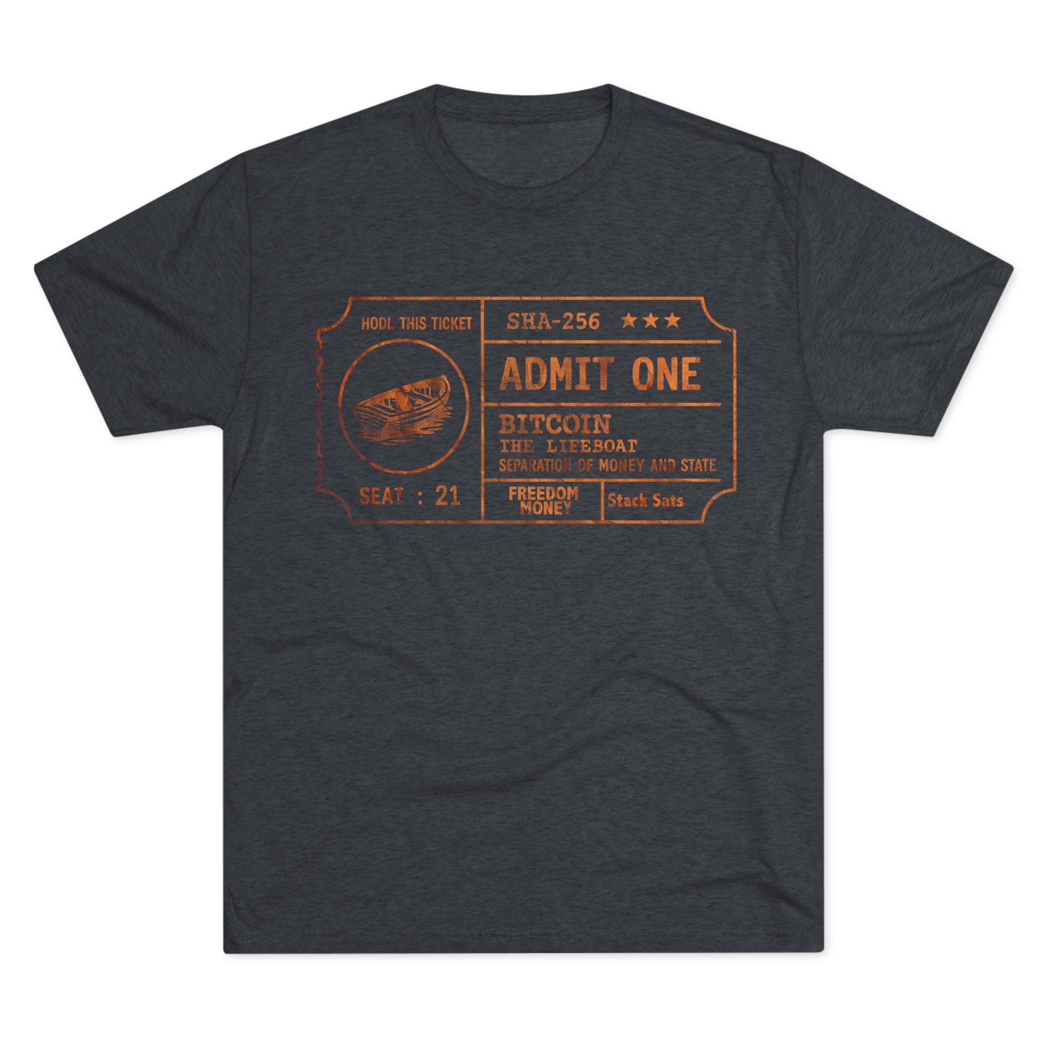 Bitcoin Admission Tee: Ultra Soft, Athletic fit, Modern Length
