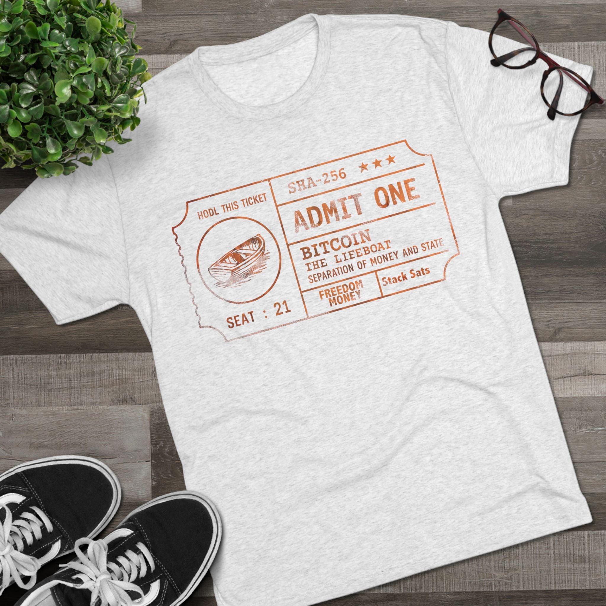 Bitcoin Admission Tee: Ultra Soft, Athletic fit, Modern Length