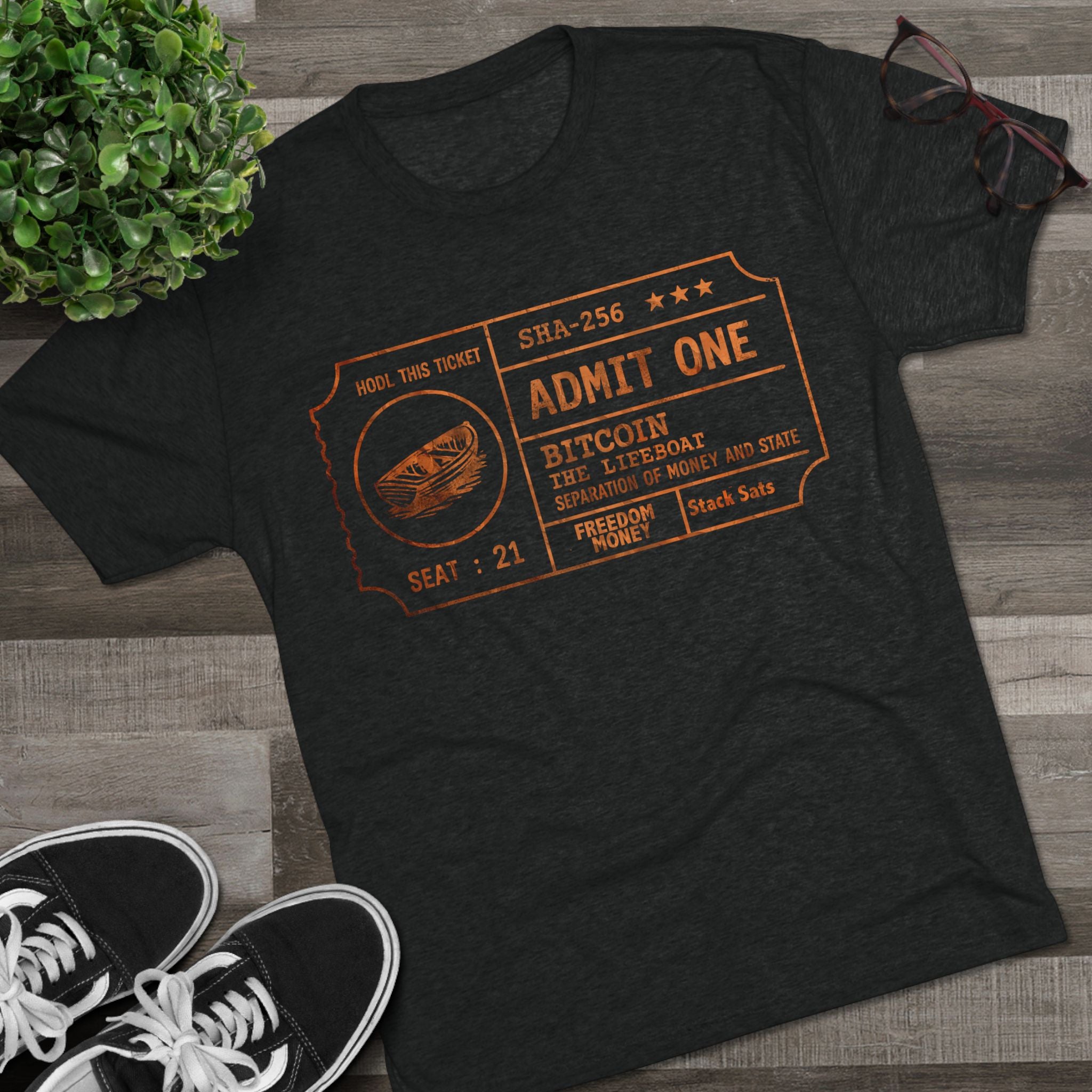 Bitcoin Admission Tee: Ultra Soft, Athletic fit, Modern Length