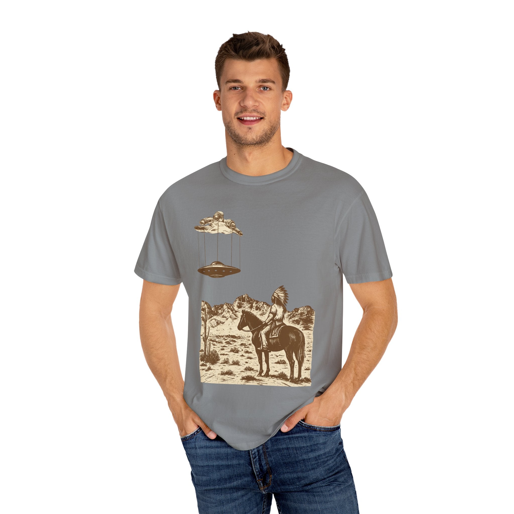 T-Shirt Indian Desert UFO Hand Puppet Design