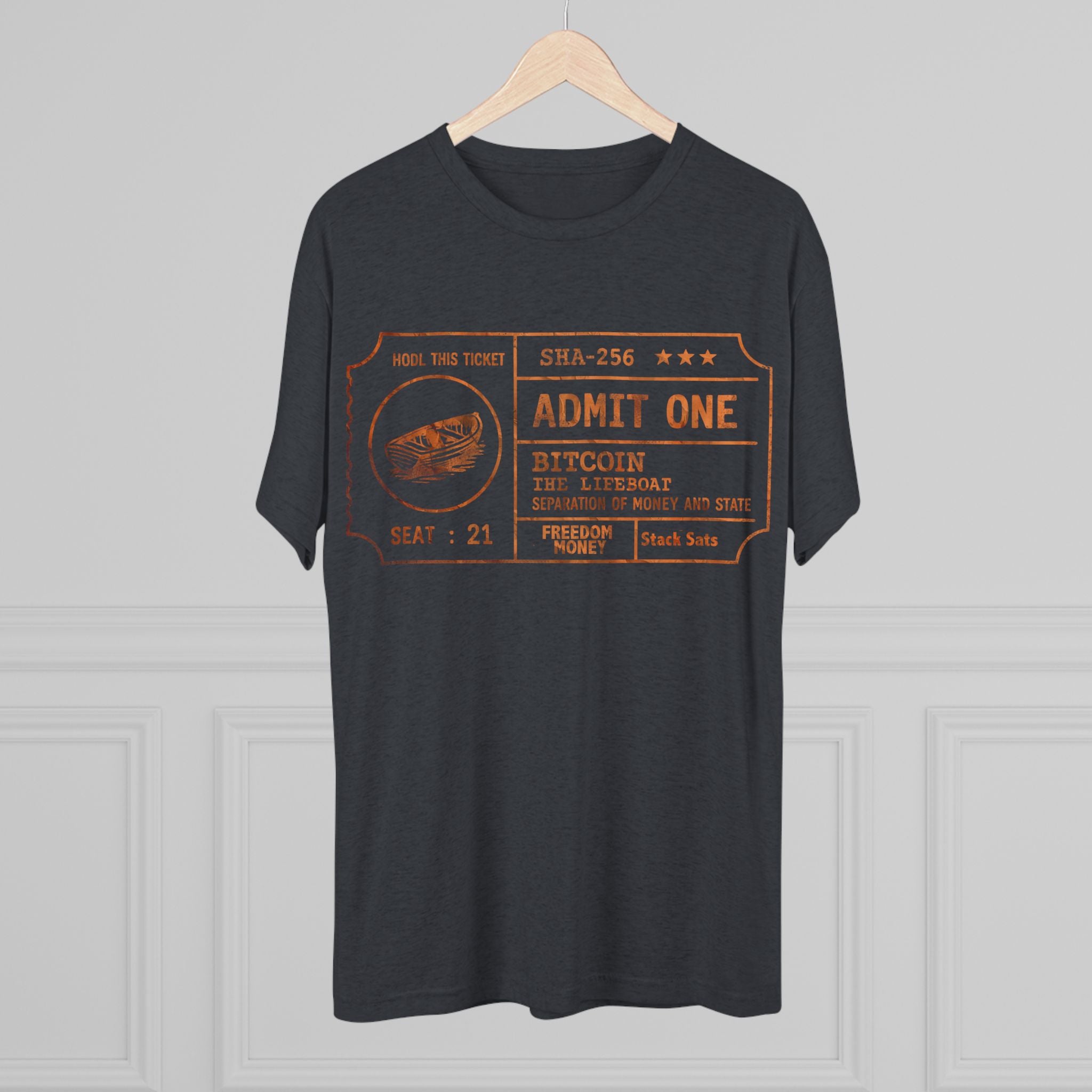 Bitcoin Admission Tee: Ultra Soft, Athletic fit, Modern Length